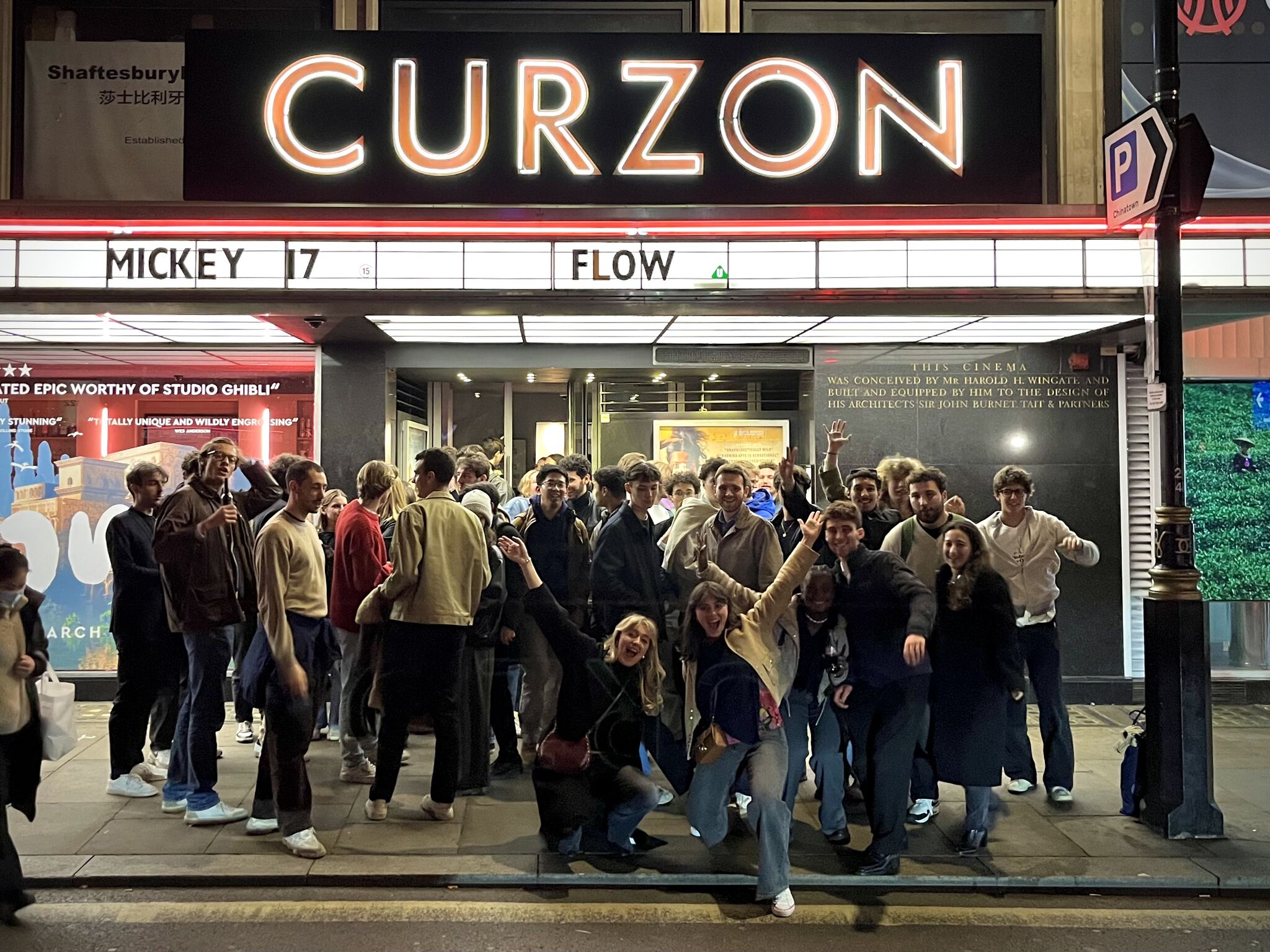 HEC Paris Startup Launchpad students at the Curzon Theater in London for the Grand Pitch Night