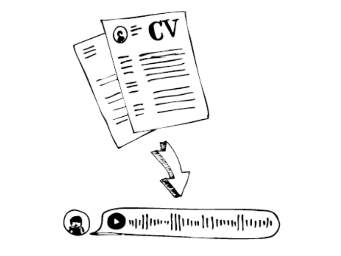 illustration of Bluco: from CV to voice messages