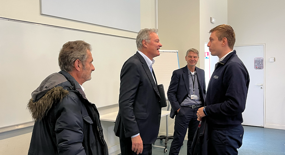 Alain Rauscher, co-Founder, Chairman and CEO of Antin Infrastructure Partners, during a talk on HEC Paris Campus in the Framework of the 2025 Private Equity & Infrastructure Certificate, with HEC paris professors Oliver Gottschalg and Marc VERMEULEN