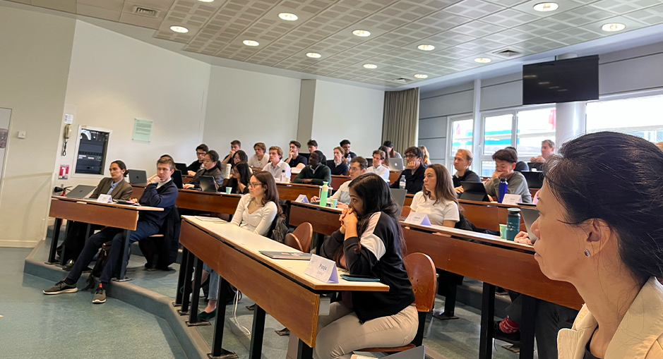 Alain Rauscher, co-Founder, Chairman and CEO of Antin Infrastructure Partners, during a talk on HEC Paris Campus in the Framework of the 2025 Private Equity & Infrastructure Certificate, with HEC paris professors Oliver Gottschalg and Marc VERMEULEN