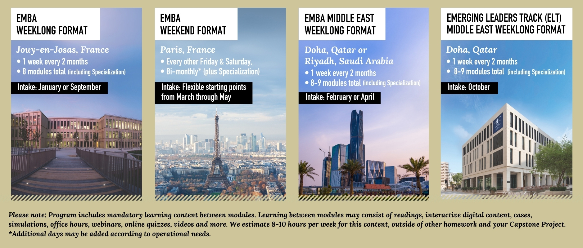 EMBA intake formats 