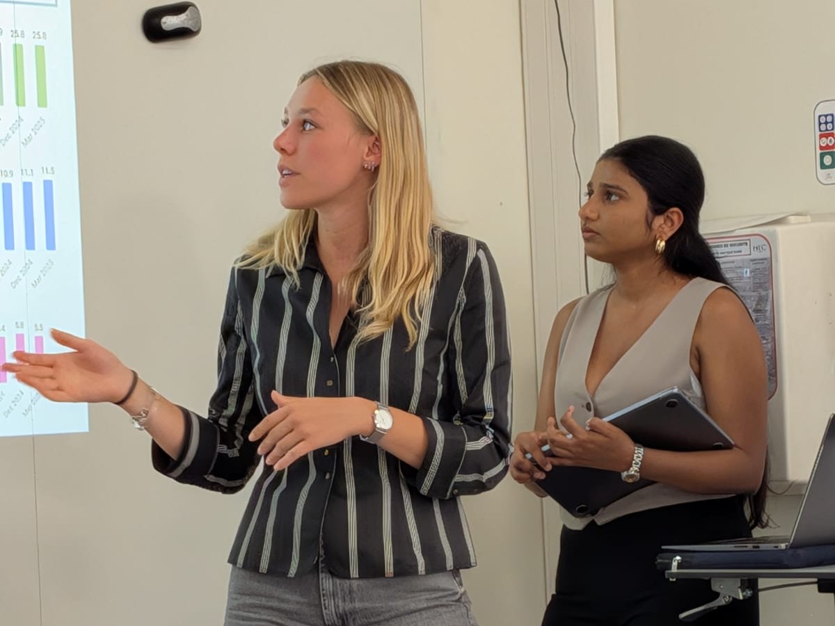 Students presenting in class