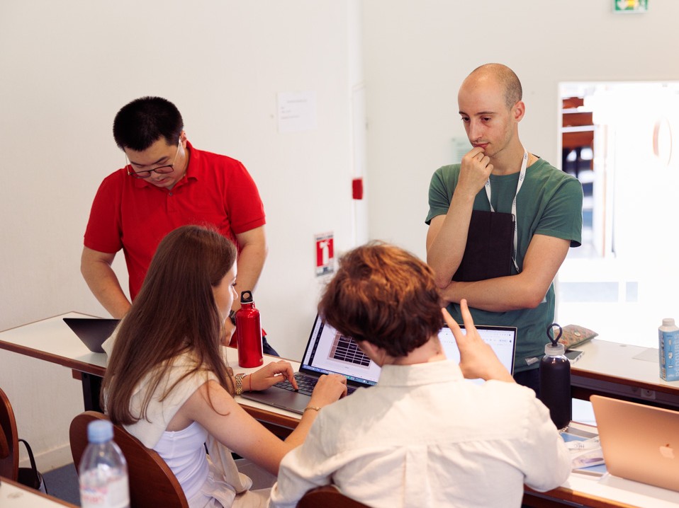 Students working in a group