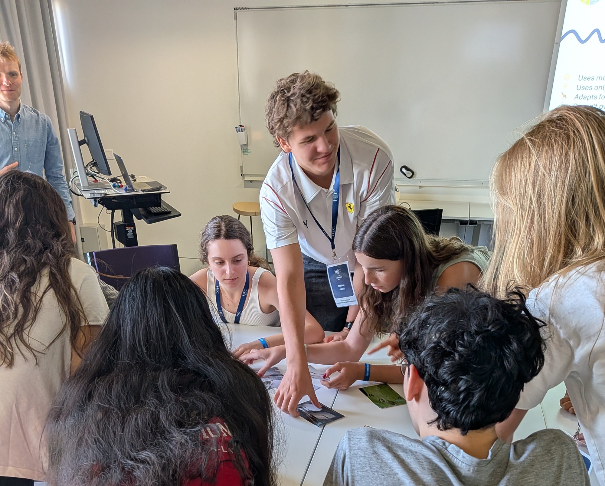 Young students working in a group