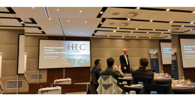 A business masterclass on strategic decision-making in Berlin, September 2023, led by Matt Mulford for HEC Paris.
