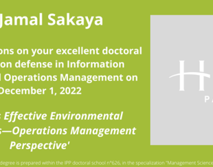 Jamal Sakaya, HEC PhD ISOM, 2022