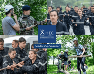 étudiants du master X-HEC Entrepreneurs pendant le séminaire Leadership à l'école navale située à Lanvéoc