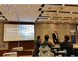 A business masterclass on strategic decision-making in Berlin, September 2023, led by Matt Mulford for HEC Paris.