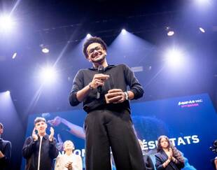 Marc-Aurèle Ravon, lauréat de la 7ème édition d'Eloquentia @HEC au Bataclan, le 1er octobre 2025 à Paris 