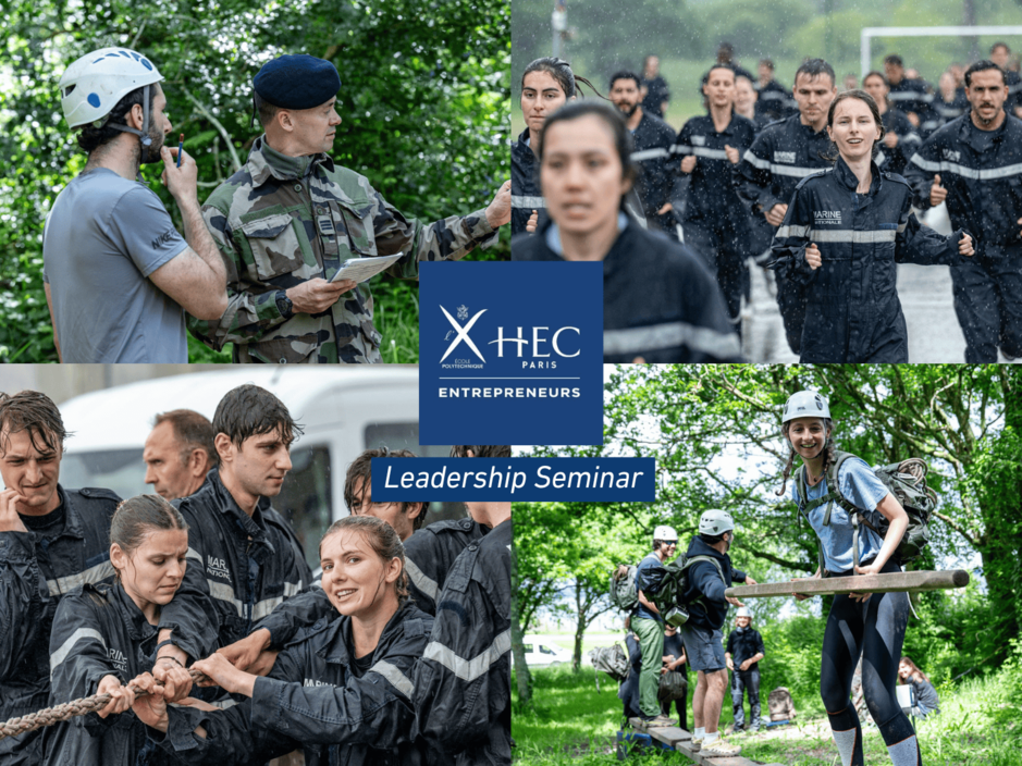 étudiants du master X-HEC Entrepreneurs pendant le séminaire Leadership à l'école navale située à Lanvéoc