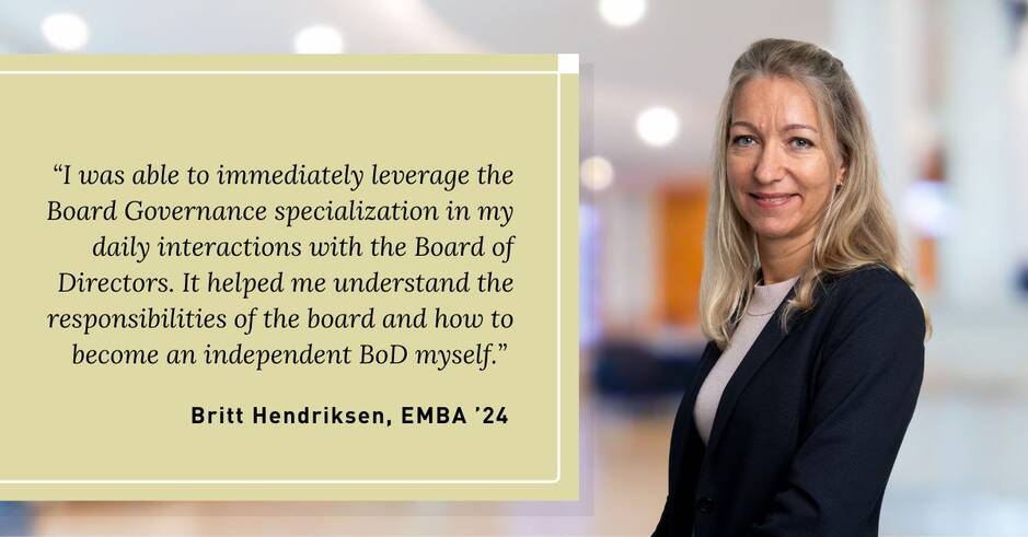 Headshot of Britt Hendriksen with testimonial