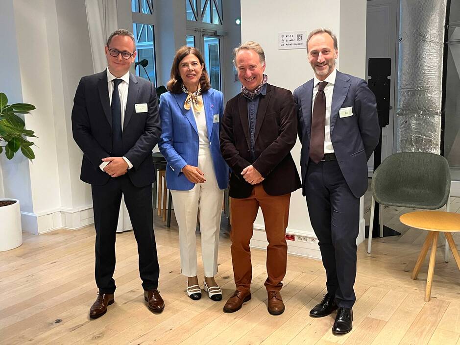 Left to right: Emmanuel Coblence, Sophie Javary, Bruno Biais, Andrea Masini