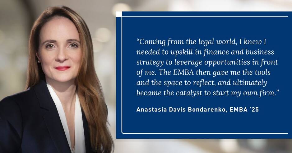 Headshot of Anastasia Davis Bondarenko with testimonial text