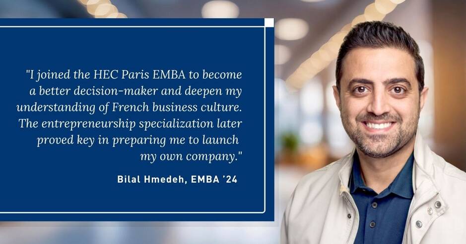 Headshot of Bilal Hmedeh with a quote