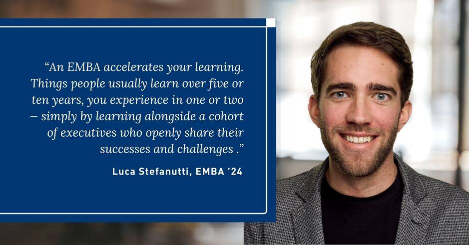 Headshot of Luca Stefanutti and a short quote