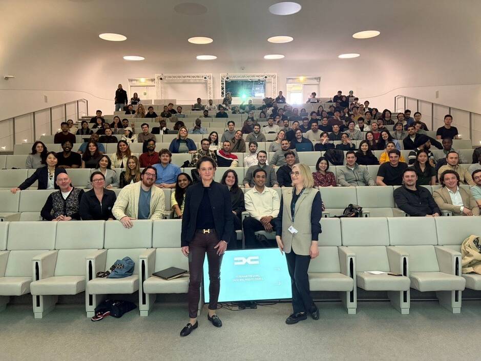 Dacia CEO Karin Adt poses with HEC Paris MBA students