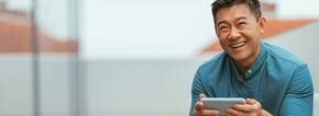 Asian man smiling